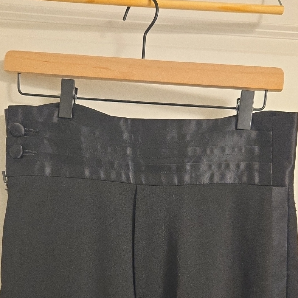 Stylish Black Trousers with Satin Waistband